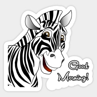 Good Morning! Cute Zebra Illustration Sticker